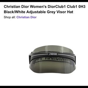 Christian Dior Women's DiorClub1 Black/White Adjustable Grey Visor Hat